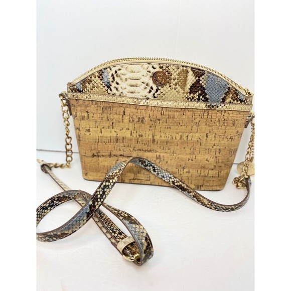 Anne Klein Python Snake  Crossbody Bag  Purse Adjustable Strap Gold Hardware - Picture 2 of 11